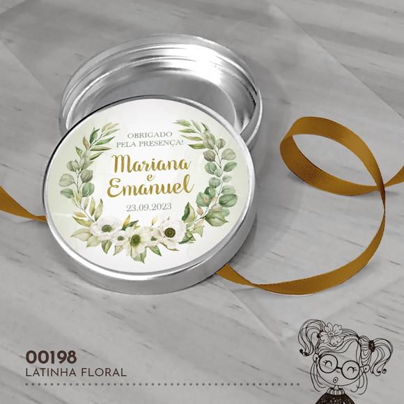 Latinha Adesivada Casamento Floral - 00198