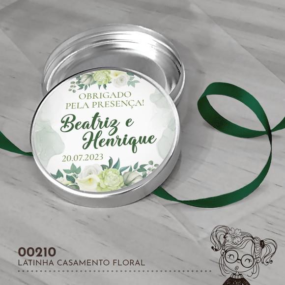 Latinha Adesivada Casamento Floral - 00210