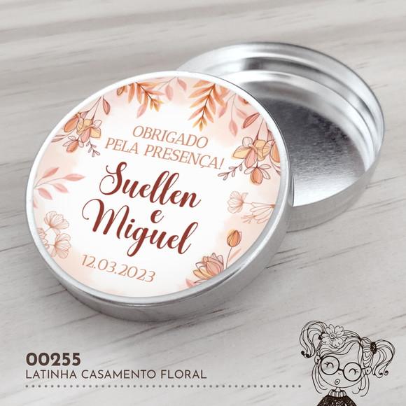 Latinha Adesivada Casamento Floral - 00255