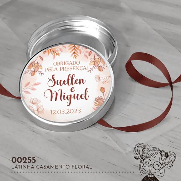 Latinha Adesivada Casamento Floral - 00255