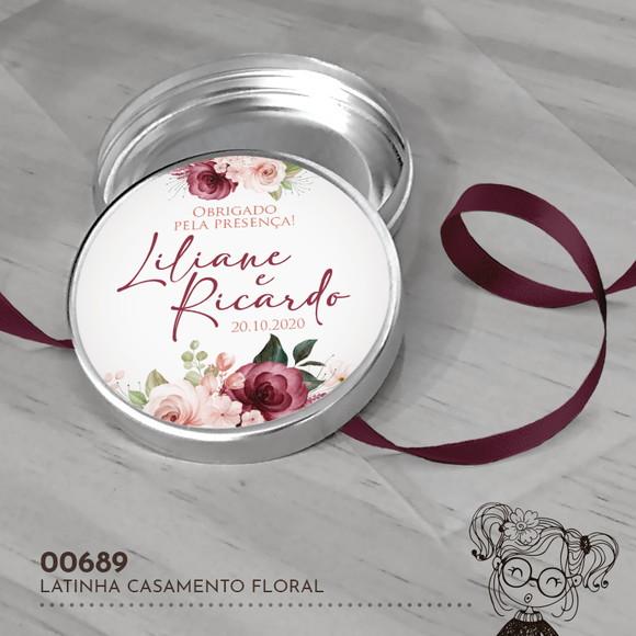 Latinha Adesivada Casamento Floral - 00689