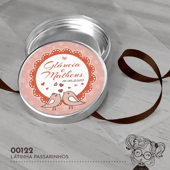 Latinha Adesivada Casamento Passarinhos - 00122