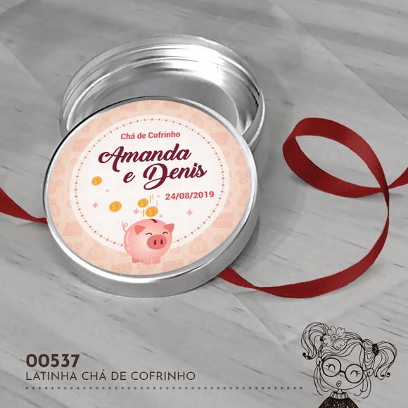 Latinha Adesivada Chá de Cofrinho - 00537