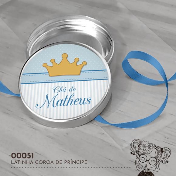 Latinha Adesivada Coroa de Príncipe - 00051