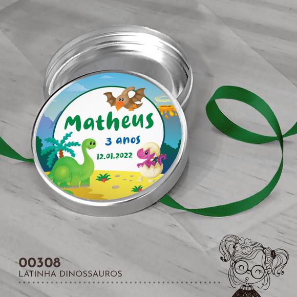 Latinha Adesivada Dinossauros - 00308