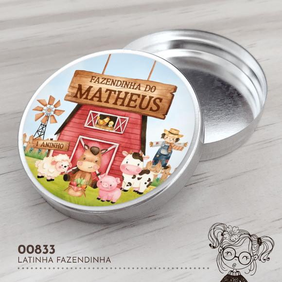 Latinha Adesivada Fazendinha - 00833