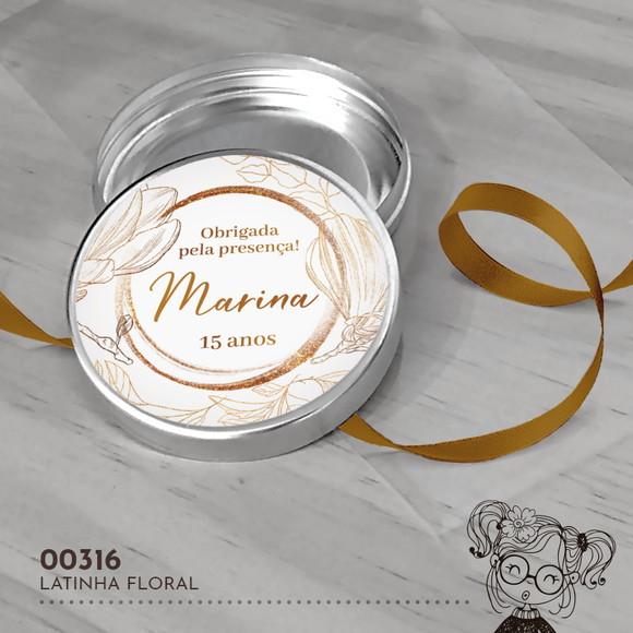 Latinha Adesivada Floral - 00316