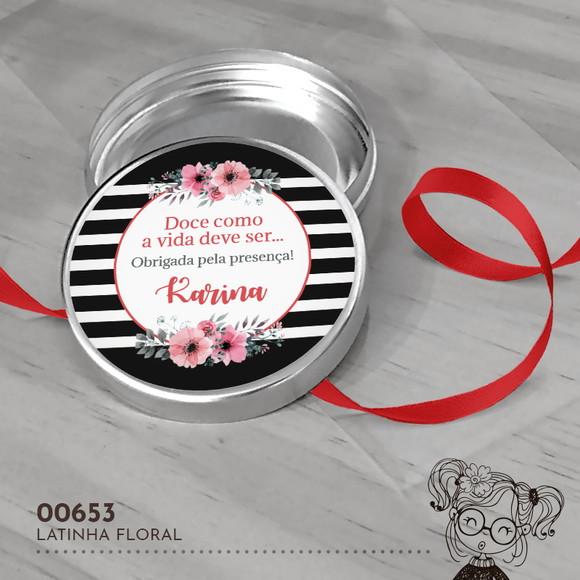 Latinha Adesivada Floral - 00653