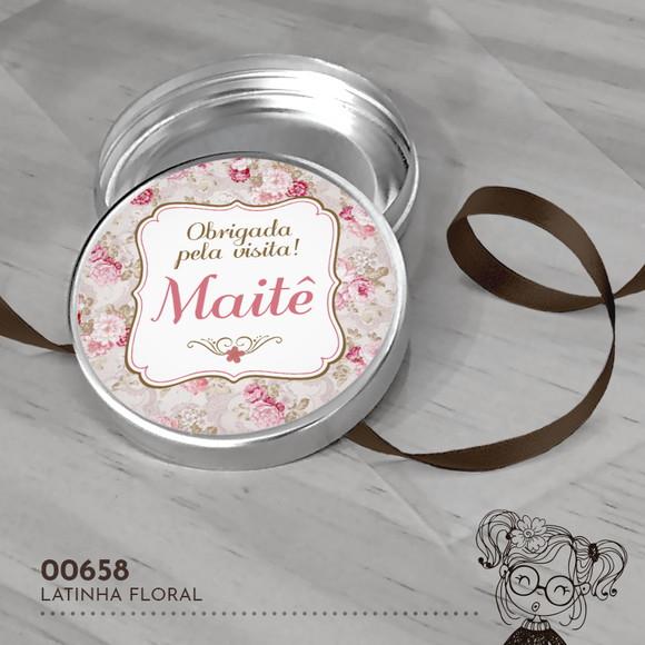 Latinha Adesivada Floral - 00658