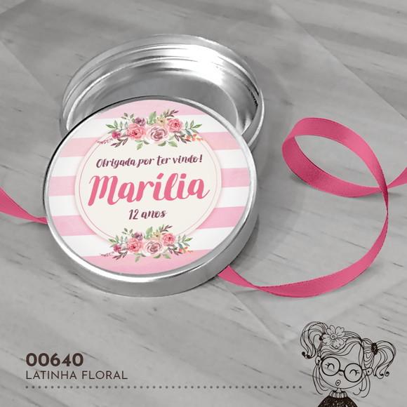 Latinha Adesivada Floral - 00640