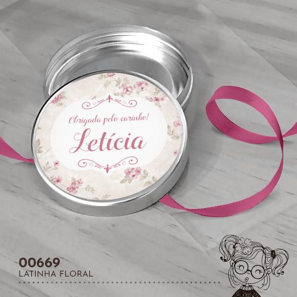 Latinha Adesivada Floral - 00669