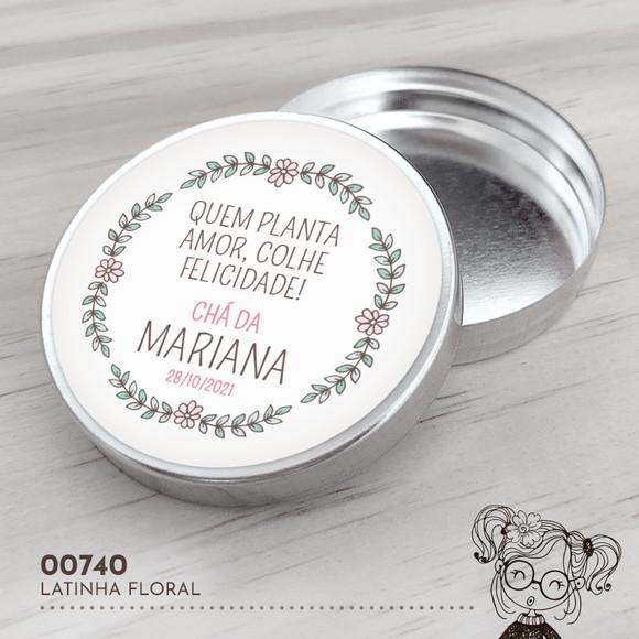 Latinha Adesivada Floral - 00740