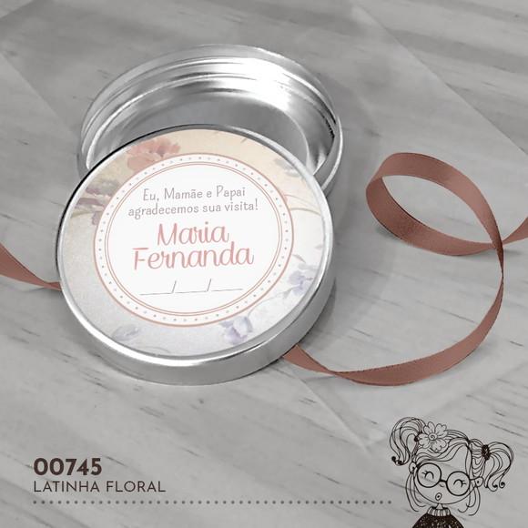 Latinha Adesivada Floral - 00745