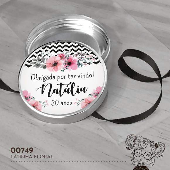 Latinha Adesivada Floral - 00749