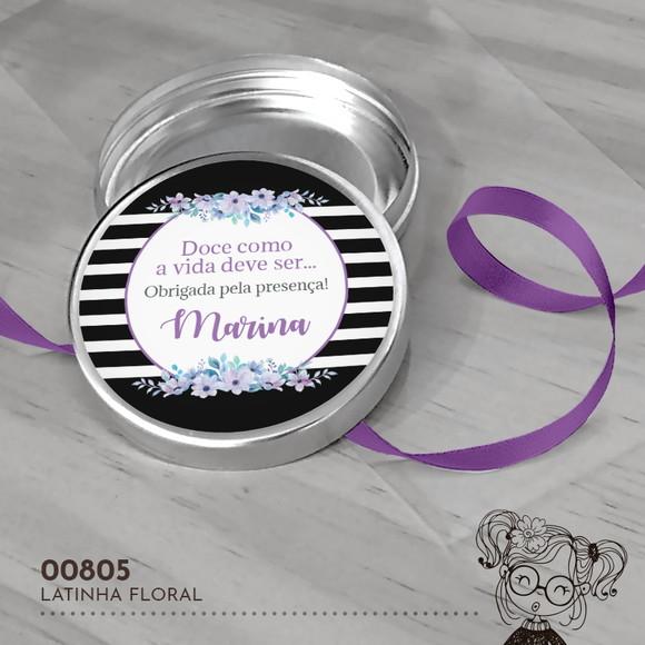 Latinha Adesivada Floral - 00805