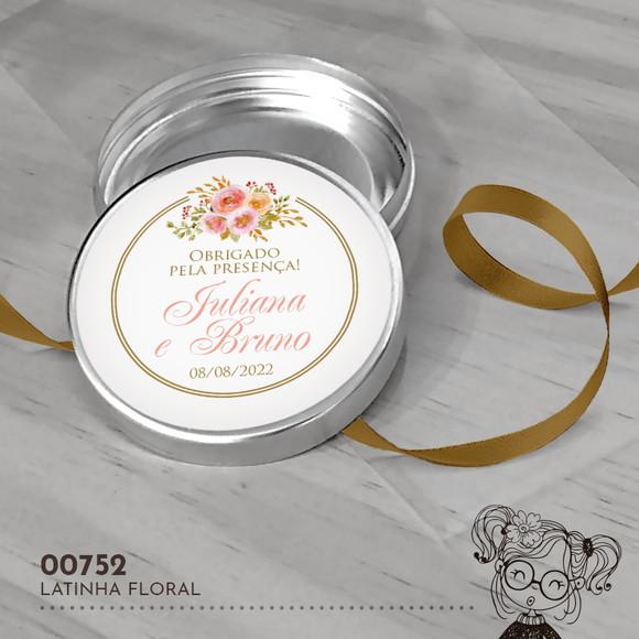 Latinha Adesivada Floral - 00752