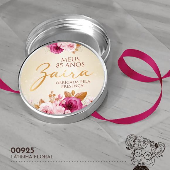 Latinha Adesivada Floral - 00925