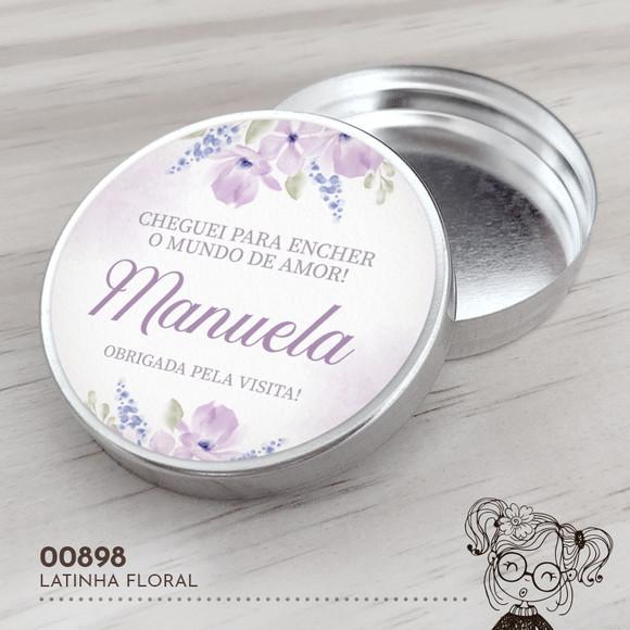 Latinha Adesivada Floral - 00898