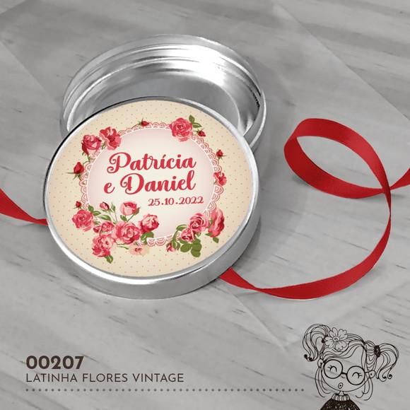 Latinha Adesivada Flores Vintage - 00207