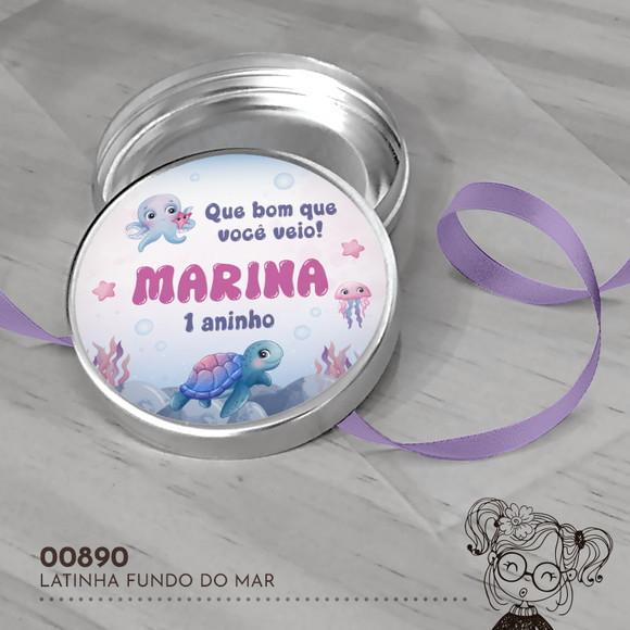 Latinha Adesivada Fundo do Mar - 00890