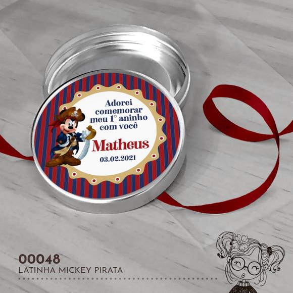 Latinha Adesivada Mickey Pirata - 00048