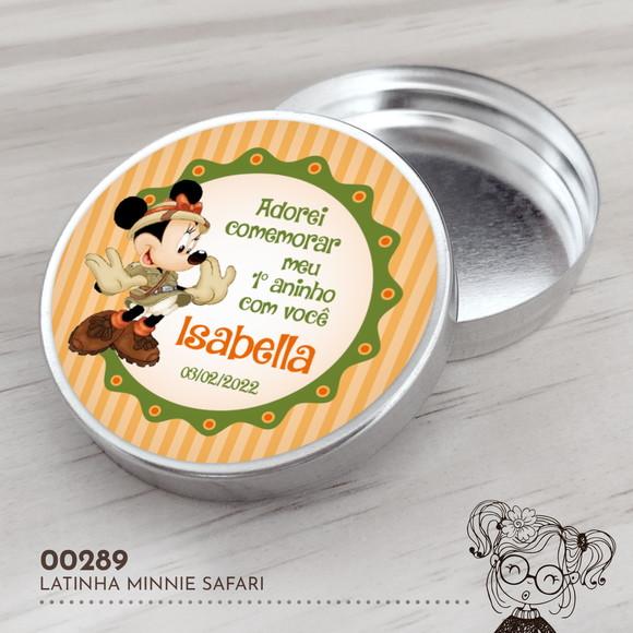 Latinha Adesivada Minnie Safari - 00289