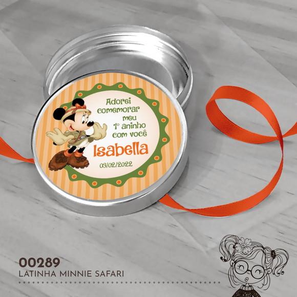 Latinha Adesivada Minnie Safari - 00289