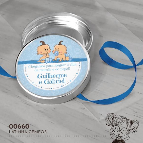Latinha Adesivada Nascimento Gêmeos - 00660