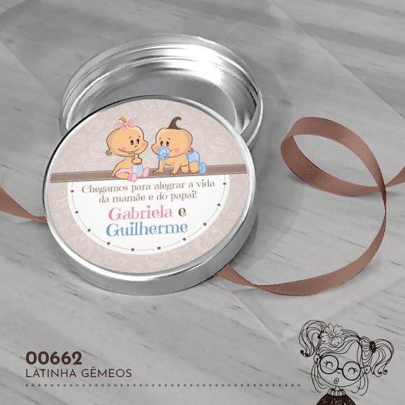 Latinha Adesivada Nascimento Gêmeos - 00662