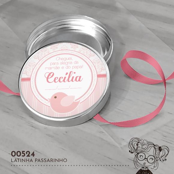 Latinha Adesivada Passarinho - 00524