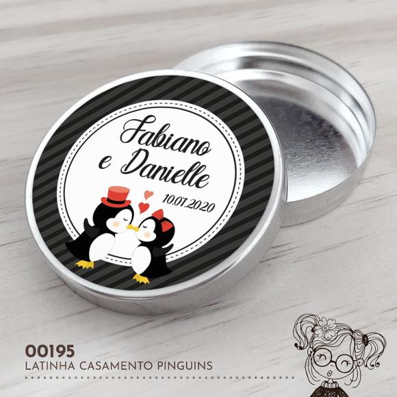 Latinha Adesivada Pinguins - 00195