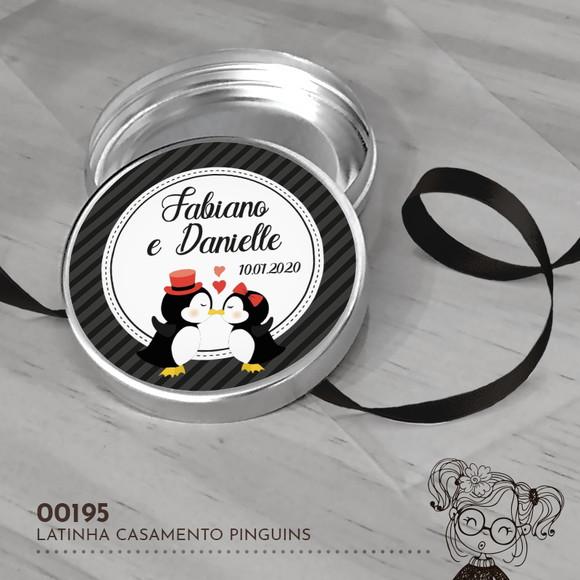 Latinha Adesivada Pinguins - 00195