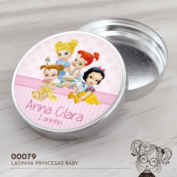 Latinha Adesivada Princesas Baby - 00079