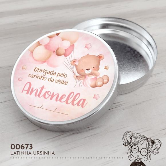 Latinha Adesivada Ursinha - 00673