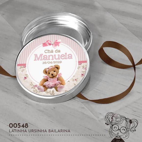 Latinha Adesivada Ursinha Bailarina - 00548