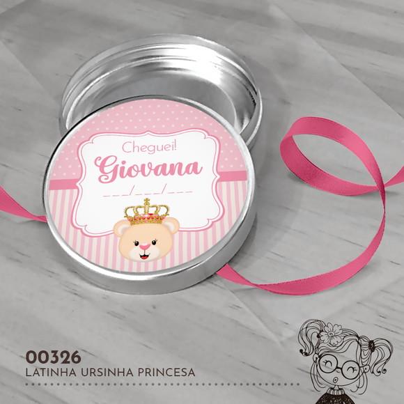 Latinha Adesivada Ursinha Princesa - 00326
