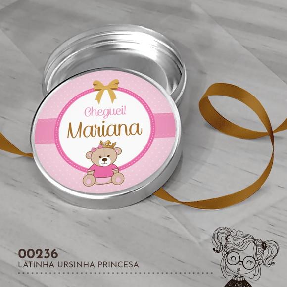 Latinha Adesivada Ursinha Princesa - 00236