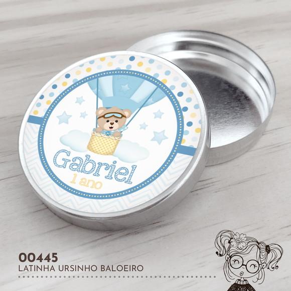Latinha Adesivada Ursinho Baloeiro - 00445