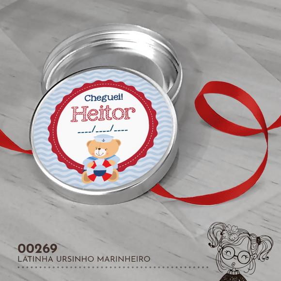 Latinha Adesivada Ursinho Marinheiro - 00269
