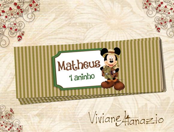 Rótulo Potinho Mickey Safari - 00049