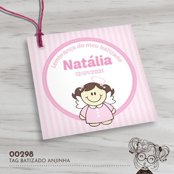 Tag Quadrada Batizado Anjinha - 00298