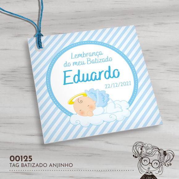 Tag Quadrada Batizado Anjinho - 00125