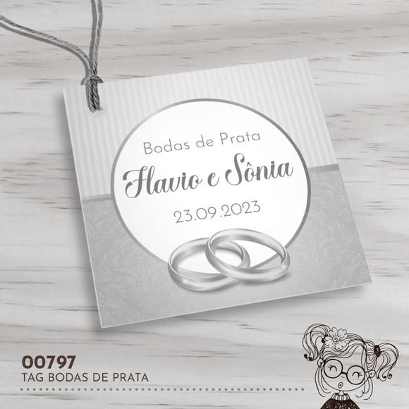 Tag Quadrada Bodas de Prata - 00797