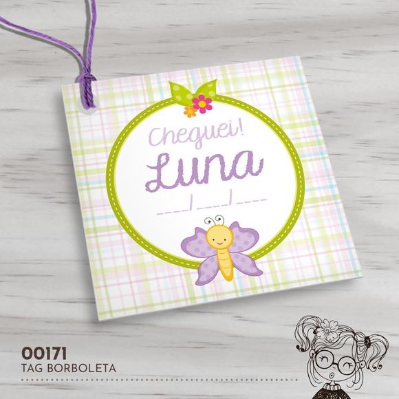 Tag Quadrada Borboletinha - 00171