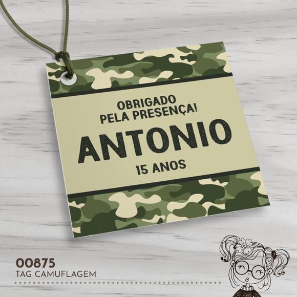 Tag Quadrada Camuflagem - 00875