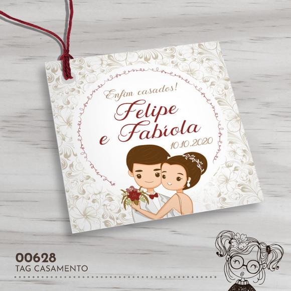 Tag Quadrada Casamento - 00628