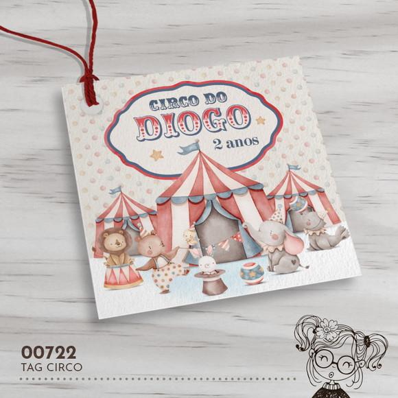 Tag Quadrada Circo - 00722