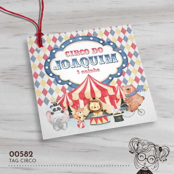 Tag Quadrada Circo - 00582