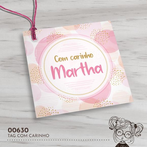 Tag Quadrada com Carinho - 00630