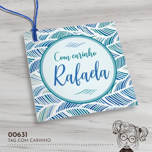 Tag Quadrada com Carinho - 00631